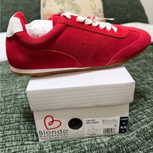 Blondo Callen Red Suede Women's Sneakers